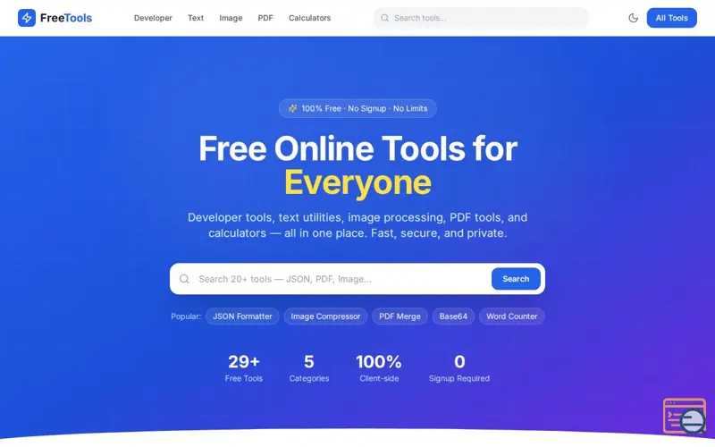 Screenshot of FreeTools