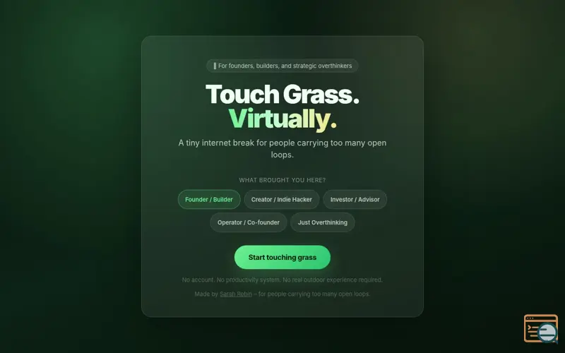 Screenshot of Touch Grass, Virtually
