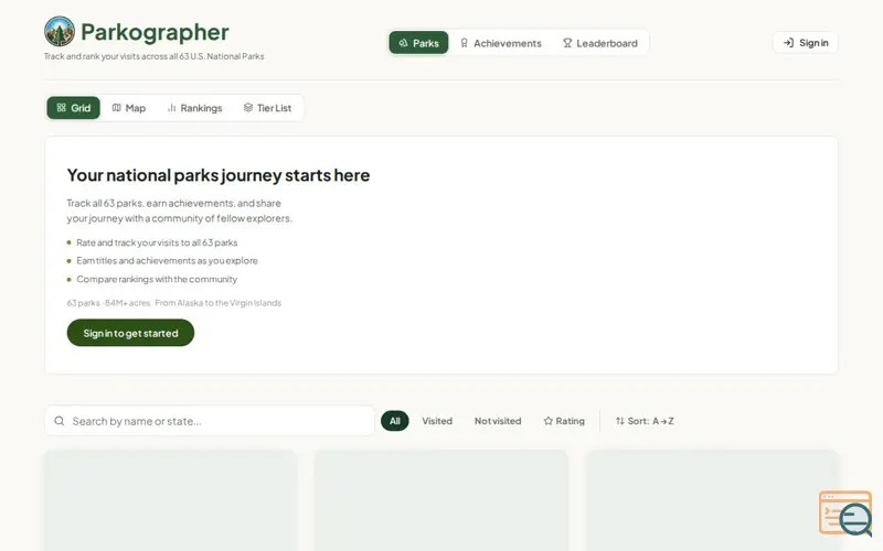 Screenshot of Parkographer