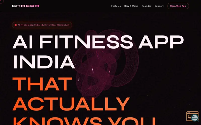 Screenshot of SHREDR — #1 AI Fitness App in India | Coach Rex & Zara