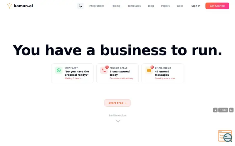Screenshot of Kaman.ai