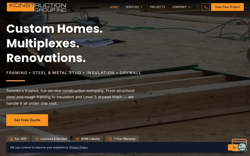 Screenshot of Konstruction Group Inc., a launch using Amazon Business