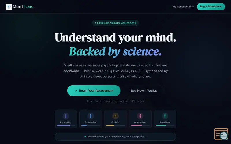 Screenshot of 	MindLens