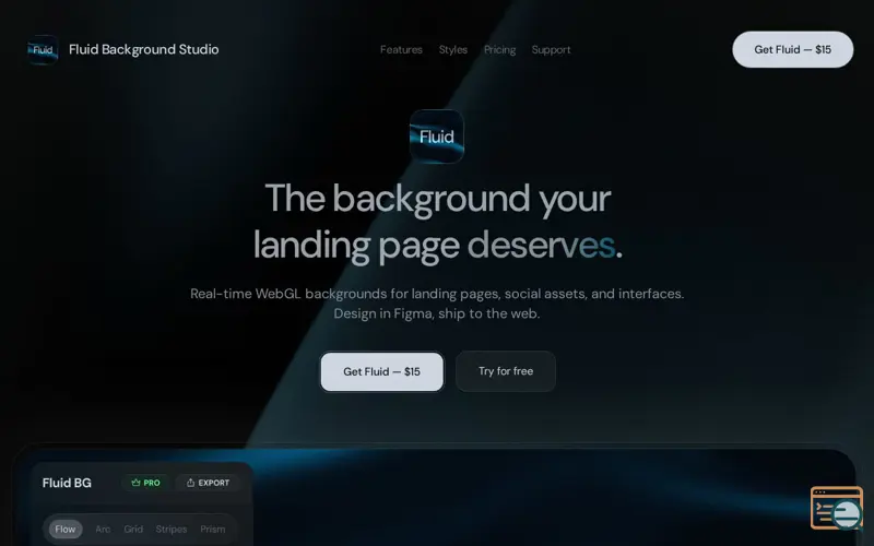 Screenshot of Fluid Background Studio