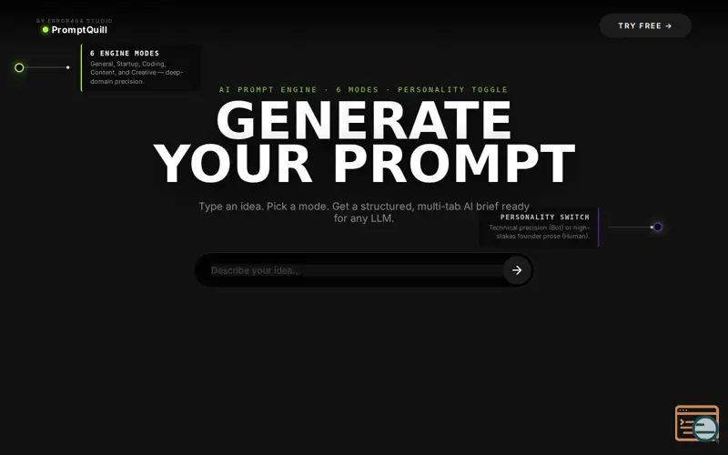 Screenshot of PromptQuill