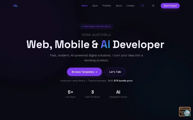 Screenshot of 20 Premium Next.js Website Templates