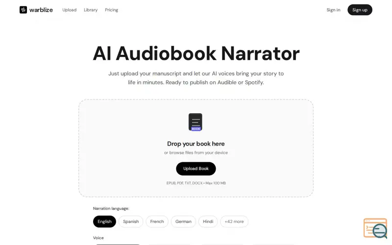 Screenshot of AI Audiobook Narrator