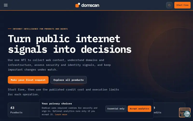 Screenshot of DomScan