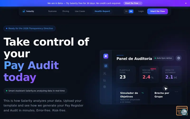 Screenshot of Salarity