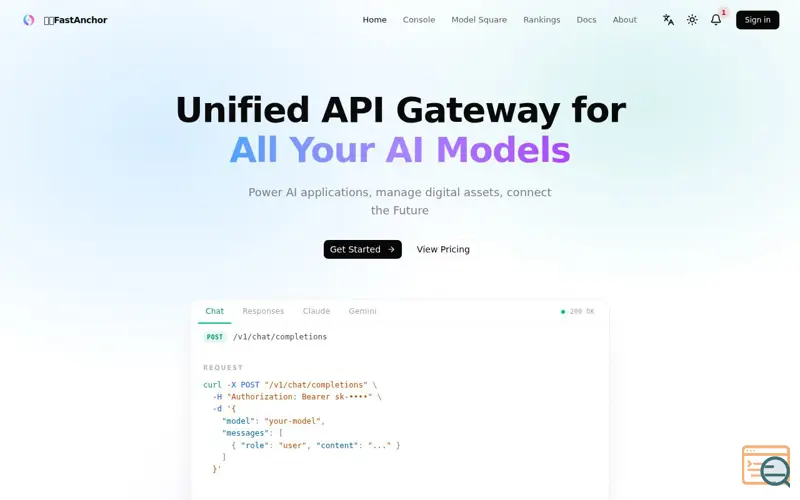 Screenshot of FastAnchor, a launch using One API