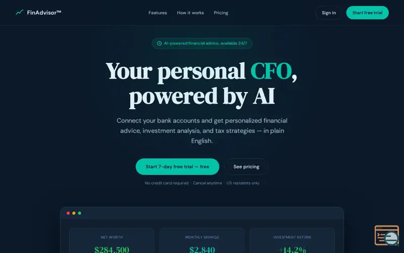 Screenshot of FinAdvisor