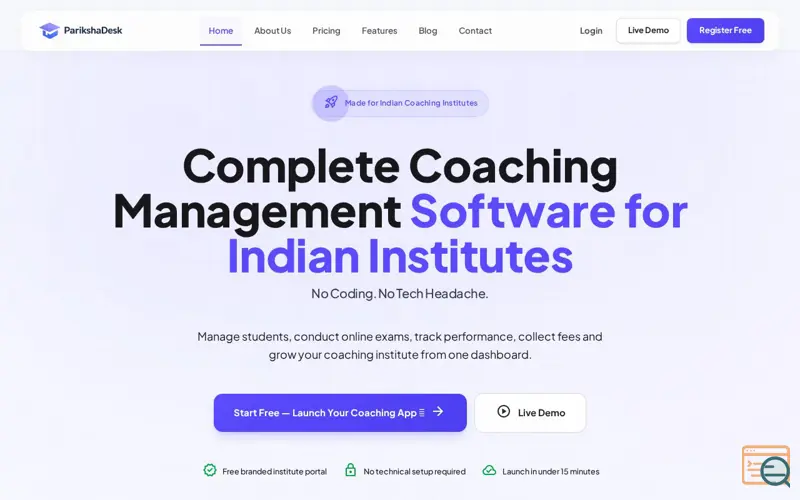 Screenshot of ParikshaDesk