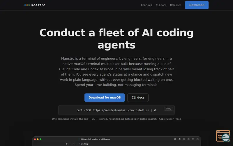 Screenshot of Maestro Terminal