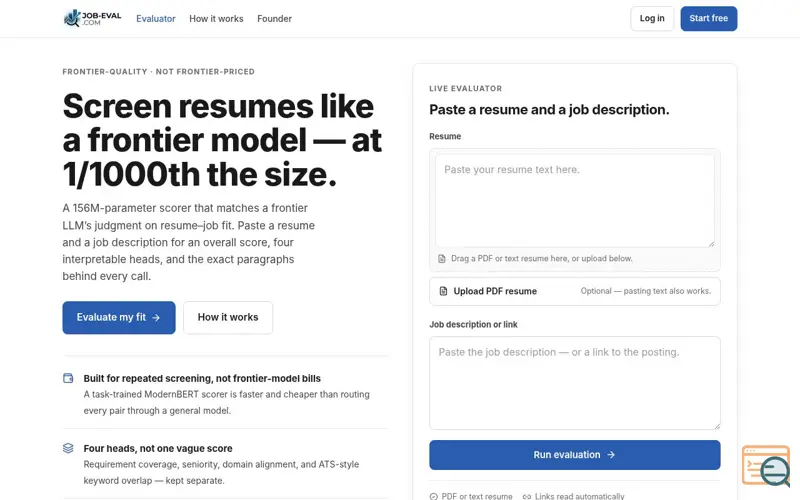 Screenshot of job-eval