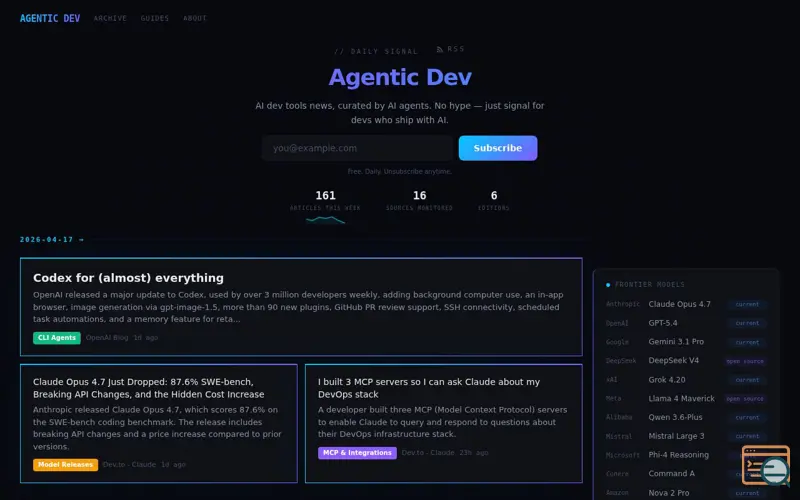 Screenshot of Agentic Dev