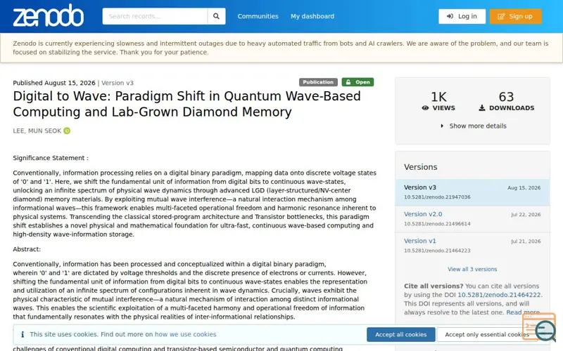 Screenshot of Digital to Wave: Wave computing-Memory, a launch using OpenAIRE