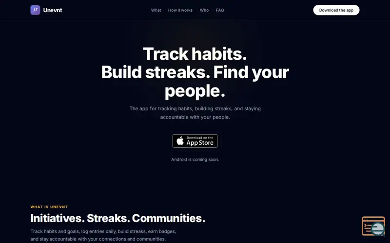 Screenshot of Unevnt — Social Habit Tracking