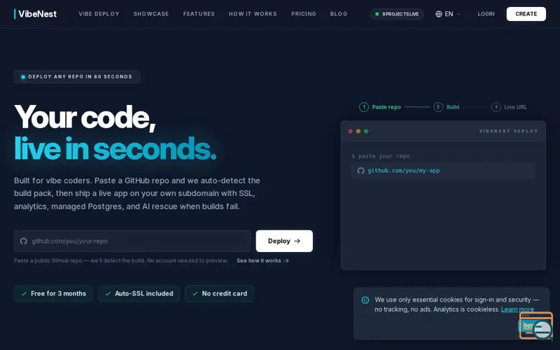 Screenshot of VibeNest