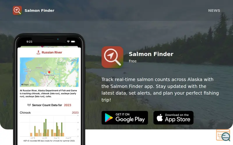 Screenshot of Salmon Finder App (3.0)
