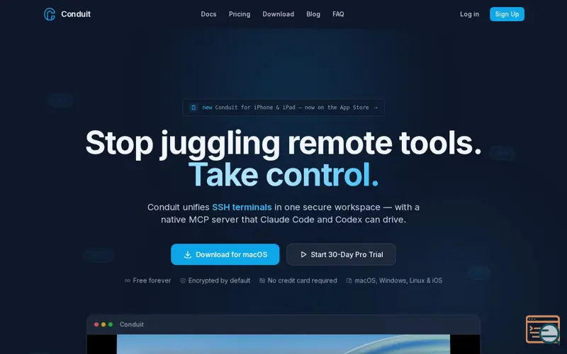 Screenshot of Conduit