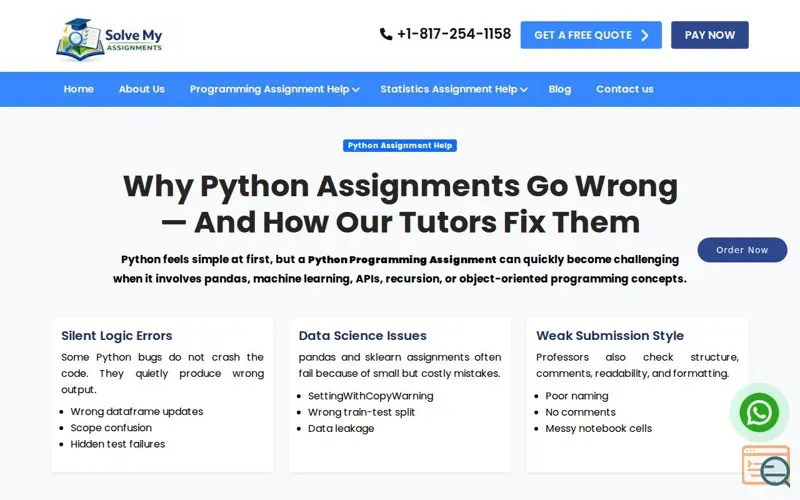 Screenshot of Python Assignment Help