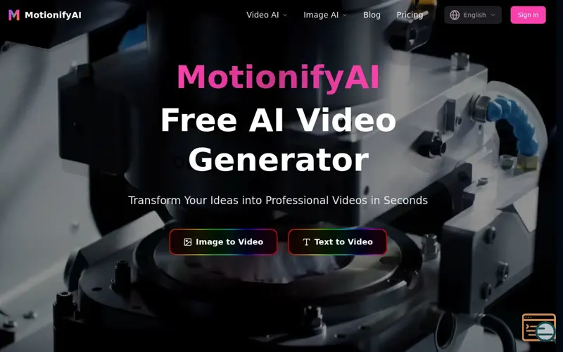 Screenshot of MotionifyAI: AI Video Generator