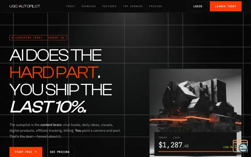 Screenshot of UGC Autopilot for creator economy