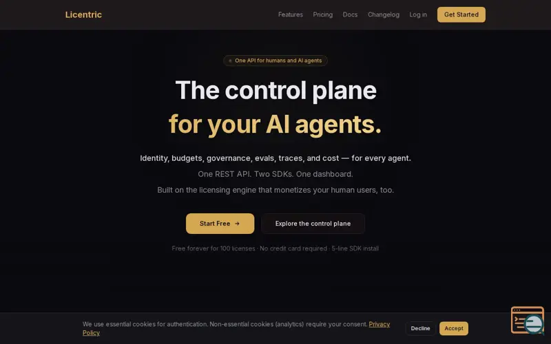 Screenshot of Licentric