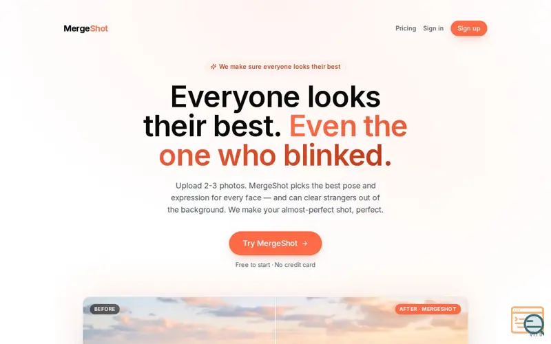 Screenshot of MergeShot.com