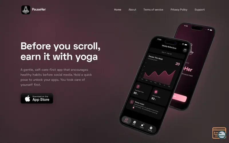 Screenshot of PauseHer