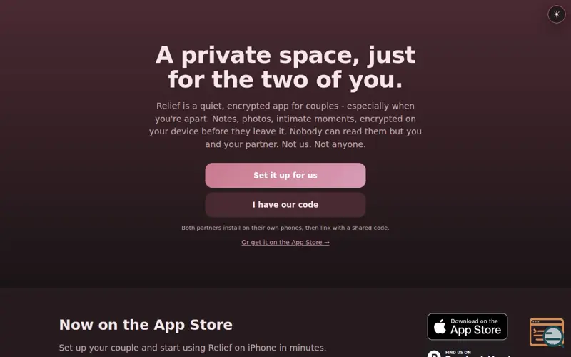 Screenshot of Couples Relief