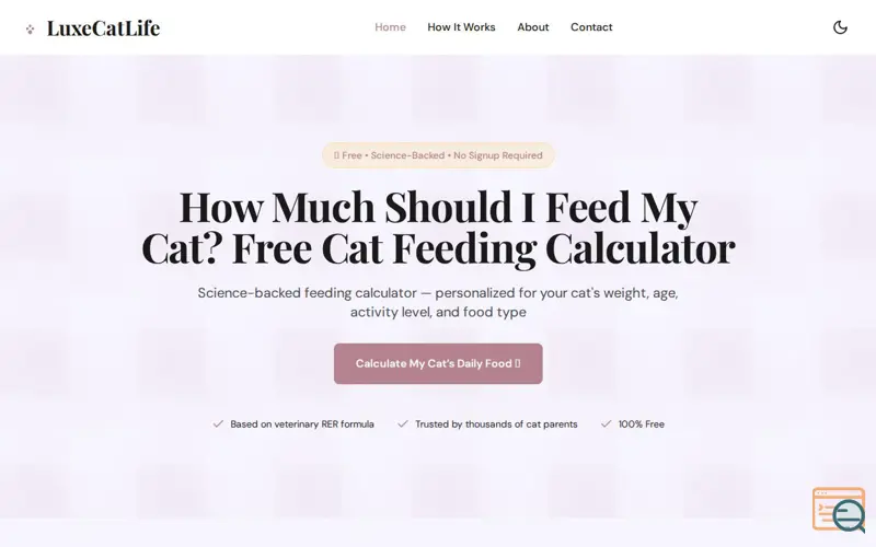 Screenshot of LuxeCatLife