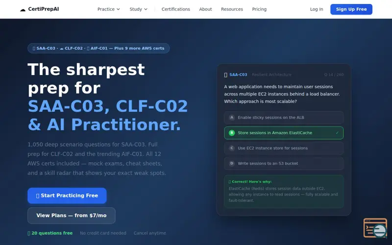 Screenshot of CertiPrepAI