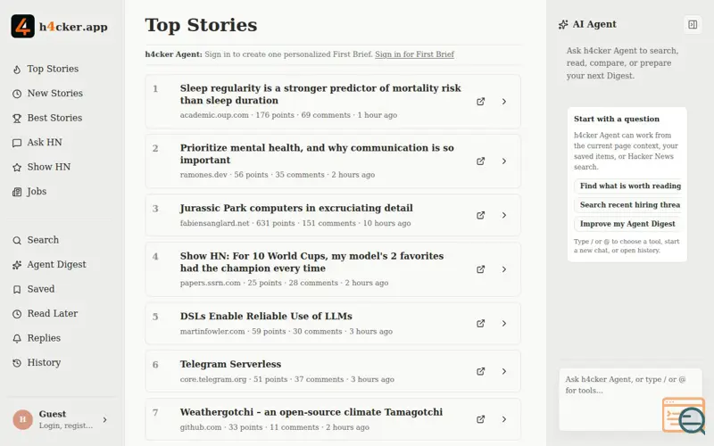 Screenshot of h4cker.app