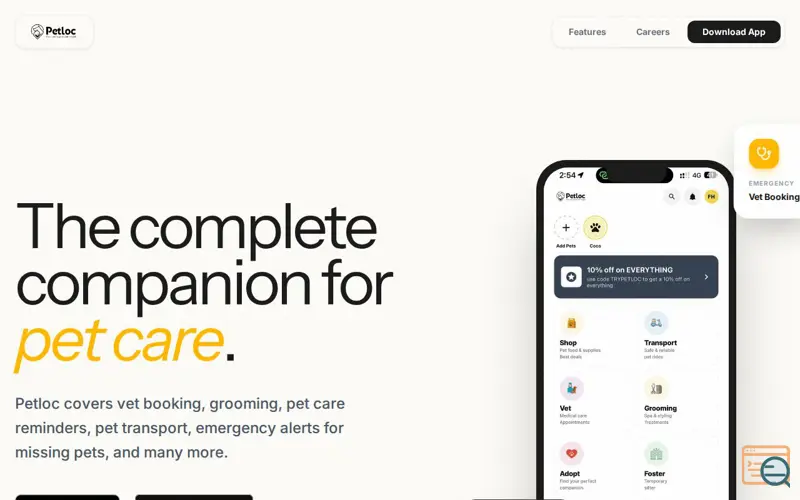 Screenshot of Petloc - Vet, Grooming & More