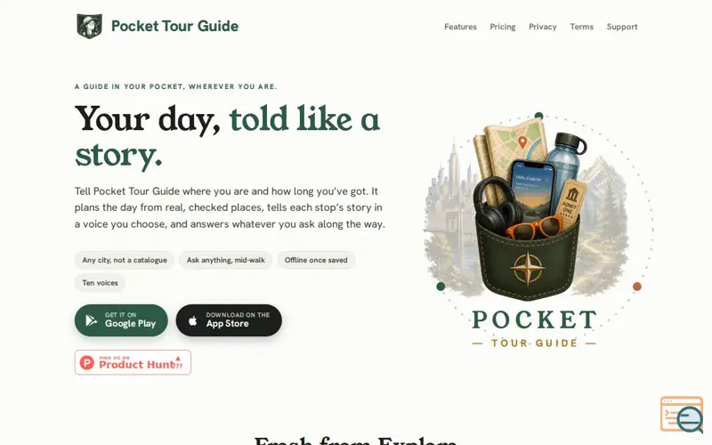 Screenshot of Pocket Tour Guide