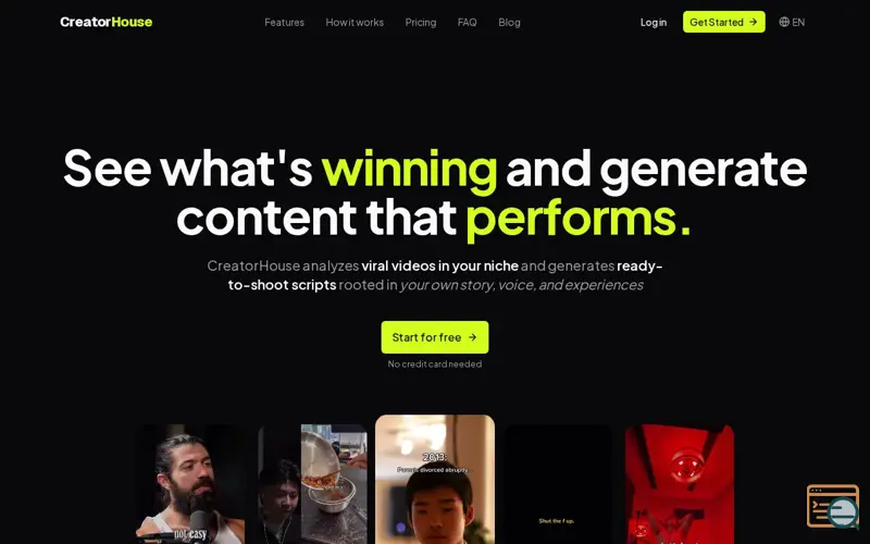 Screenshot of CreatorHouse