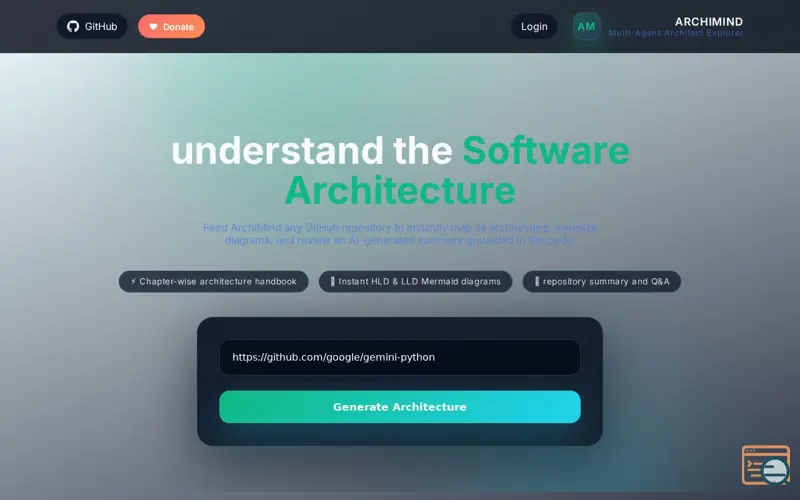 Screenshot of ArchiMind, a launch using Render