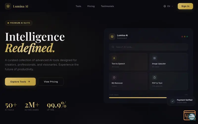 Screenshot of Lumina Hub AI