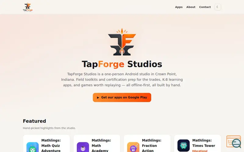 Screenshot of TapForge Studios