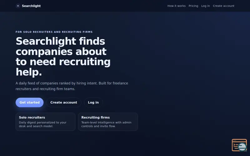 Screenshot of Searchlight — Hiring Signal Intelligence
