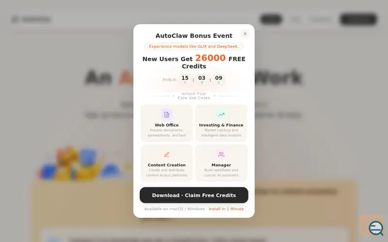 Screenshot of AutoClaw