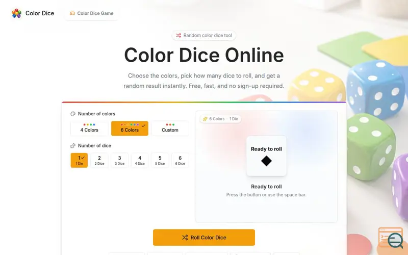 Screenshot of Color Dice