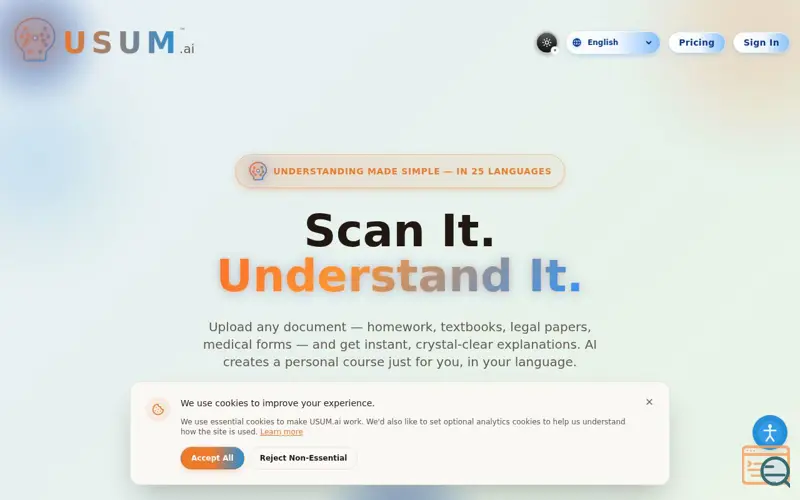 Screenshot of USUM.ai