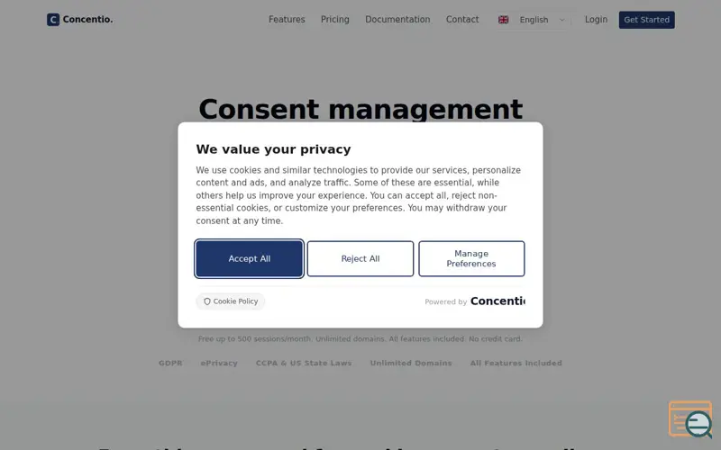 Screenshot of Concentio