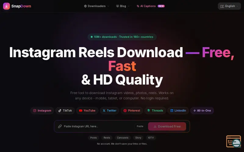 Screenshot of SnapDown