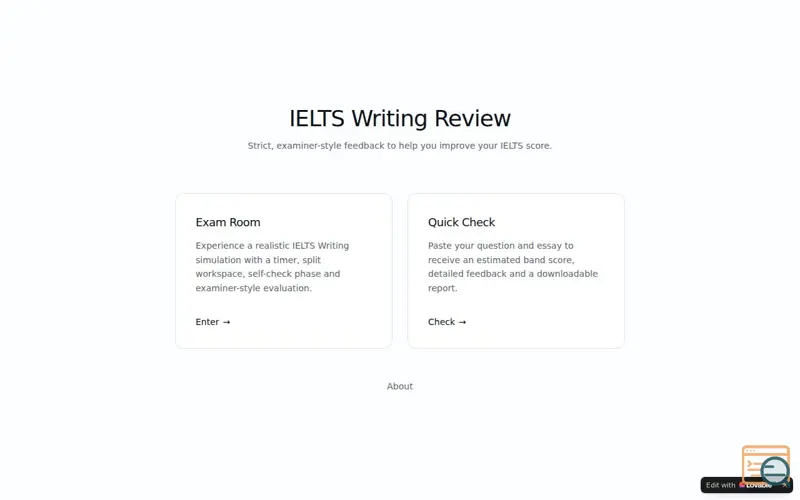 Screenshot of IELTS Writing Review