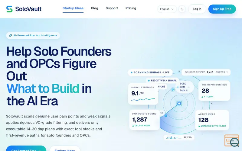 Screenshot of SoloVault
