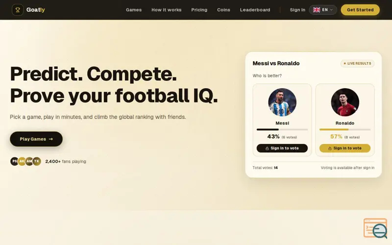 Screenshot of Goatly