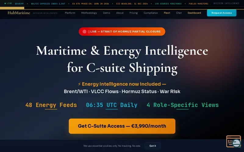 Screenshot of HubMaritime